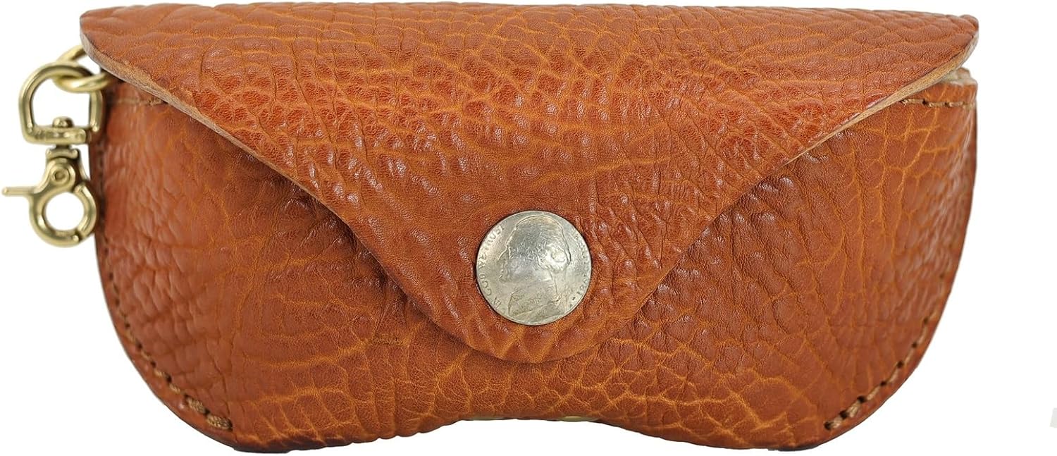 High End Handmade Sunglass Case, Portable Leather Glasses Case, Retro Fashionable Leather Eyeglass Case for Men and Women (Gray : C)