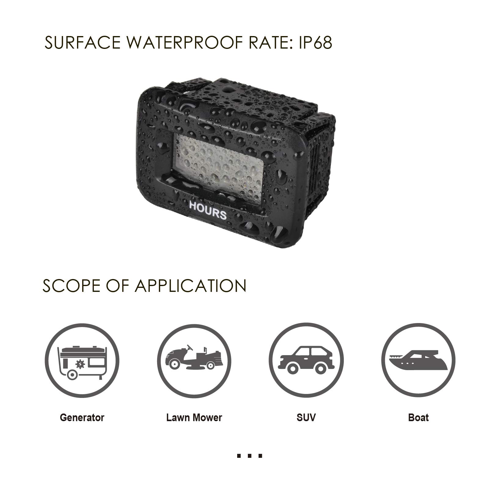 Jayron Indicatore del Contaore Tensione DC 5-60V,Timer di Manutenzione Dati Accumulati Design Impermeabile per Piccoli Motori,Come Generatore Tosaerba Dirt Bike
