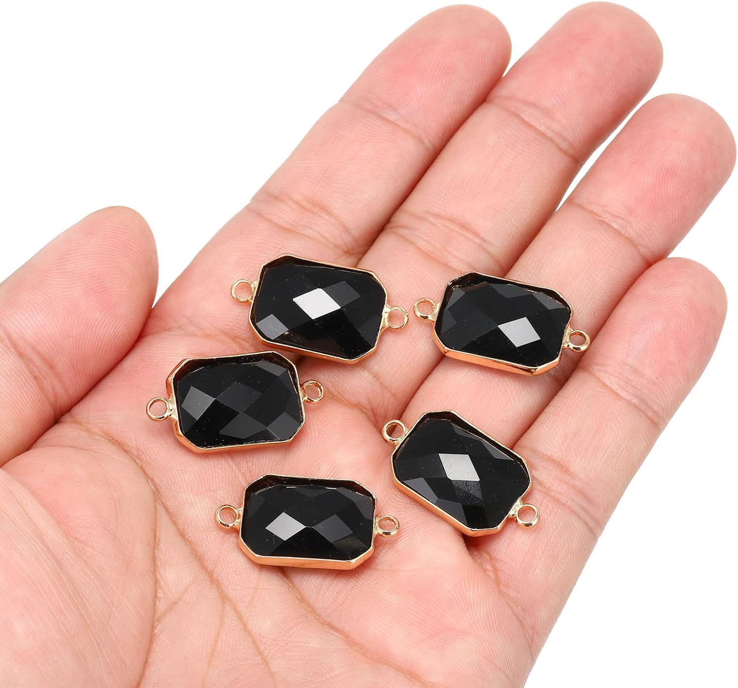 PATIKIL Birthstone Connector Link, Diamond Clear Charm, Glass Jewelry Findings Crystal Bead Link for Drop Dangle Pendants Necklace Bracelet Earring - Image 4