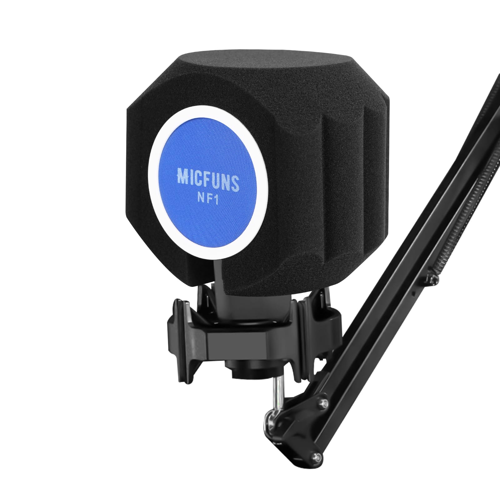 NF1 - Filtro acústico para micrófonos de 4,5 cm a 6,0 cm, espuma absorbente de sonido (azul)