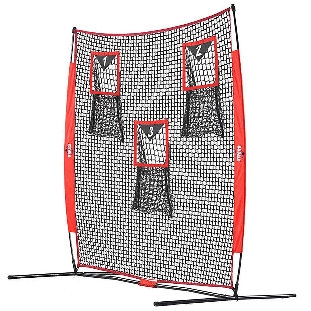 Kapler Football Trainer Throwing Net - 6 x 6 ft Nets with 3 Target Pockets - Protable Quarterback Accuracy Improving for Kids & Youth Backyard Drills - Includes Carry Bag