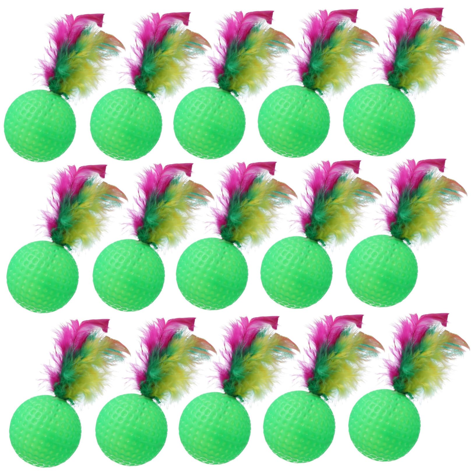 Garneck 24pcs Cat Interactive Ball Teasers for Cats Engaging Pet Supplies for Home and Shop Fun Training and Bonding Experience Random Color