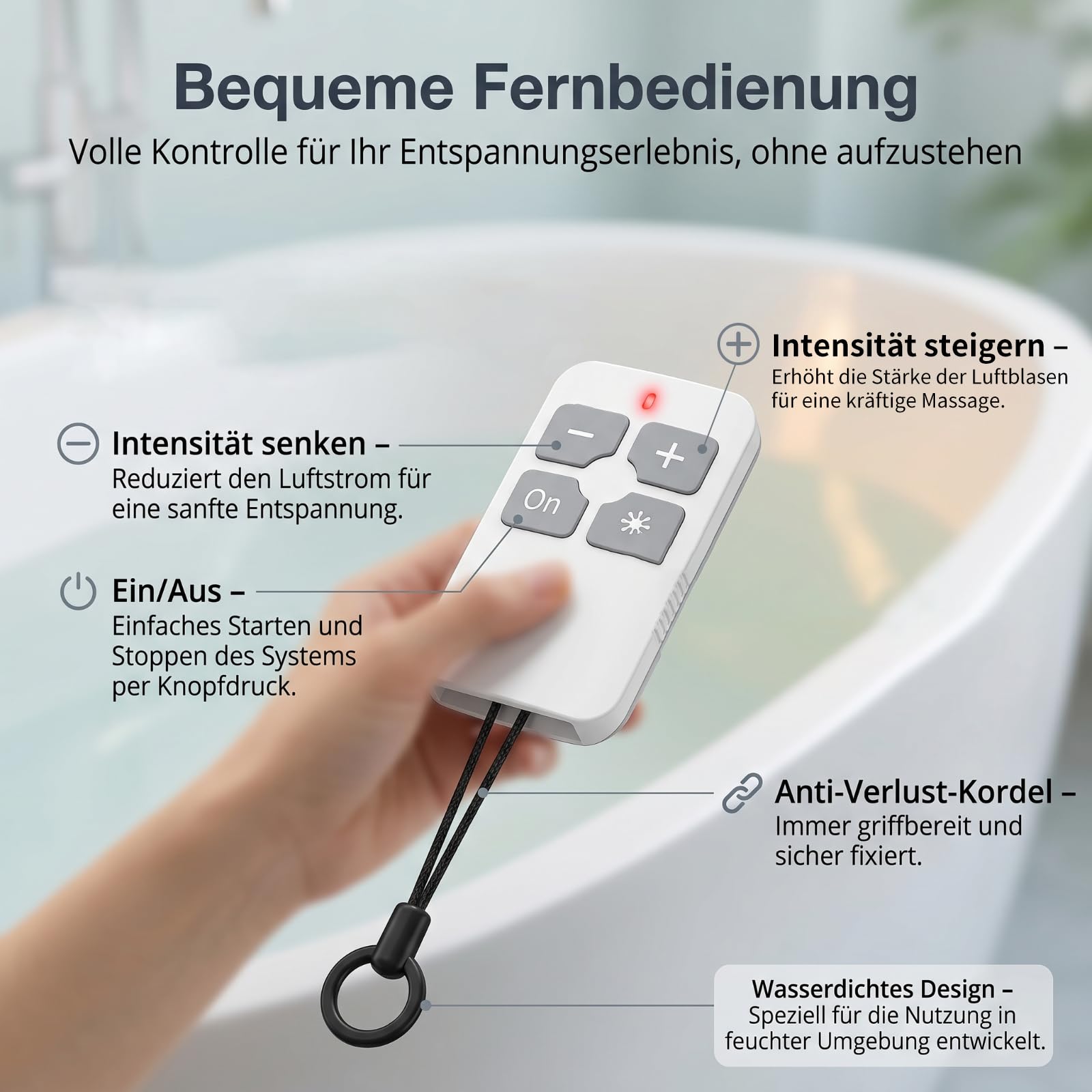 Badewanne Spa Matte, Luftsprudelbad Sprudelmatte, Whirlpool Badewannenmatte mit Kissen, Portable Bubble Bath Massager mit 6 Geschwindigkeit Blasen für Home Relaxation, Anti-Rutsch-Saugnäpfe