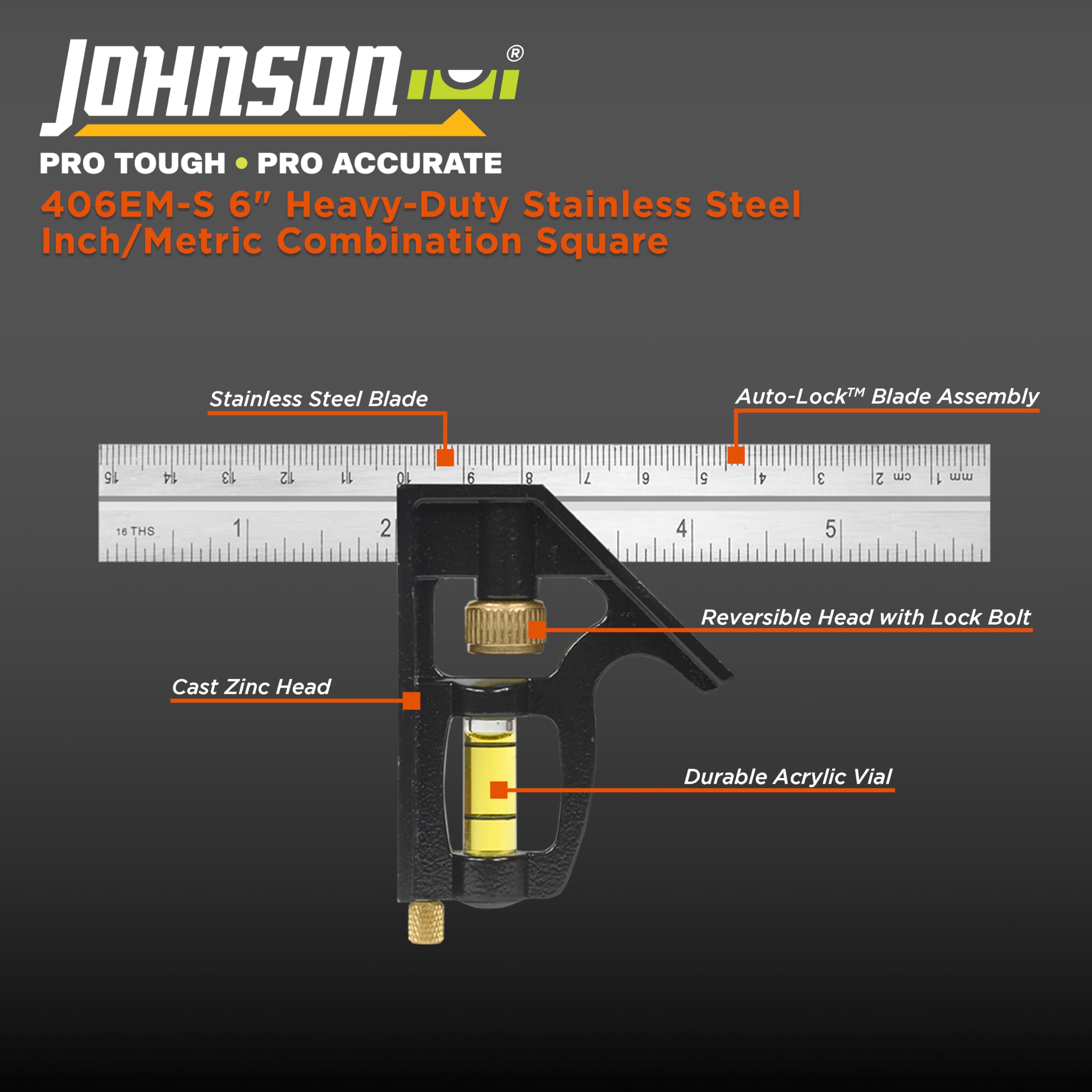 Johnson Level & Tool 406EM-S Heavy Duty Professional Inch/Metric