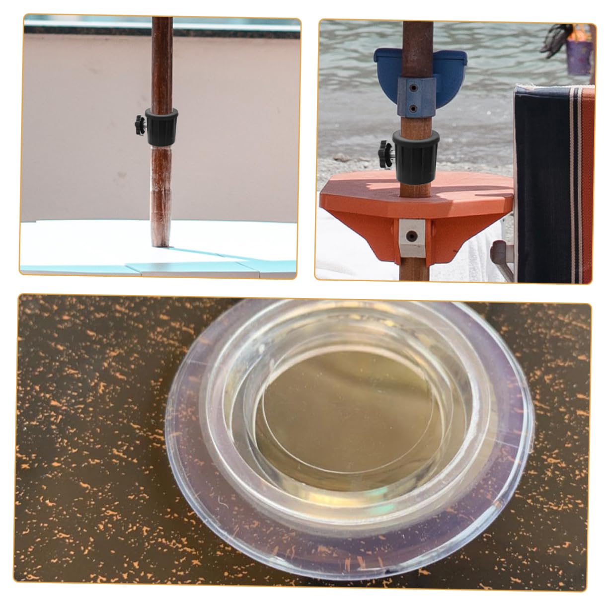 SUPVOX 5 Set di Tappi di Fissaggio per Base Ombrellone Supporto per Ombrellone con Coperture per Base Supporto per Ombrellone Foro per Ombrellone Base per Ombrellone da Esterno per