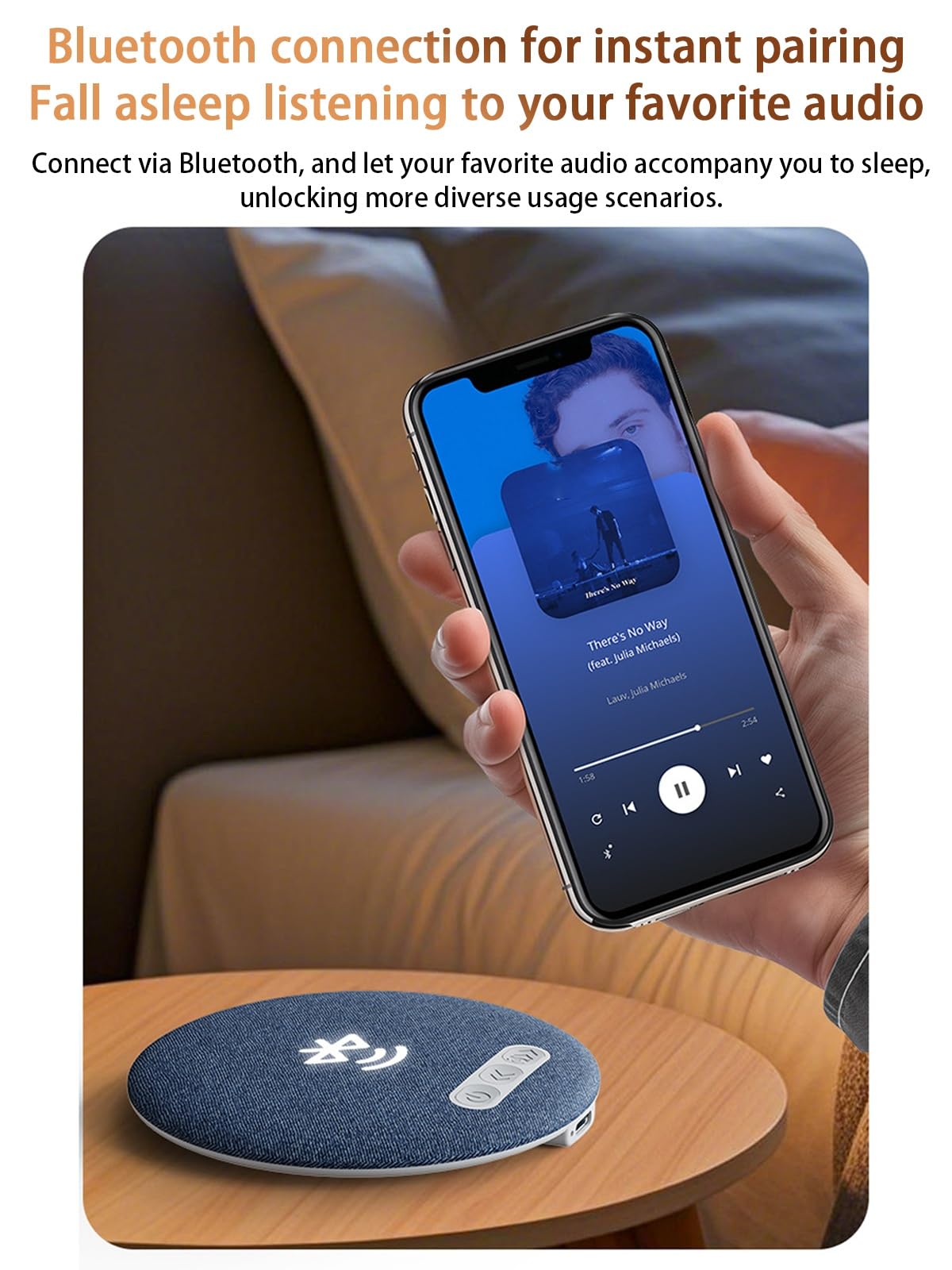 Genérico Altavoces para Almohada para Dormir, Altavoz Bluetooth Plano Ultrafino para Debajo de La Almohada, Sonido Hi-fi, Temporizador de Ruido Blanco para Un Sueño y Relajación Inmersivos(1pc)