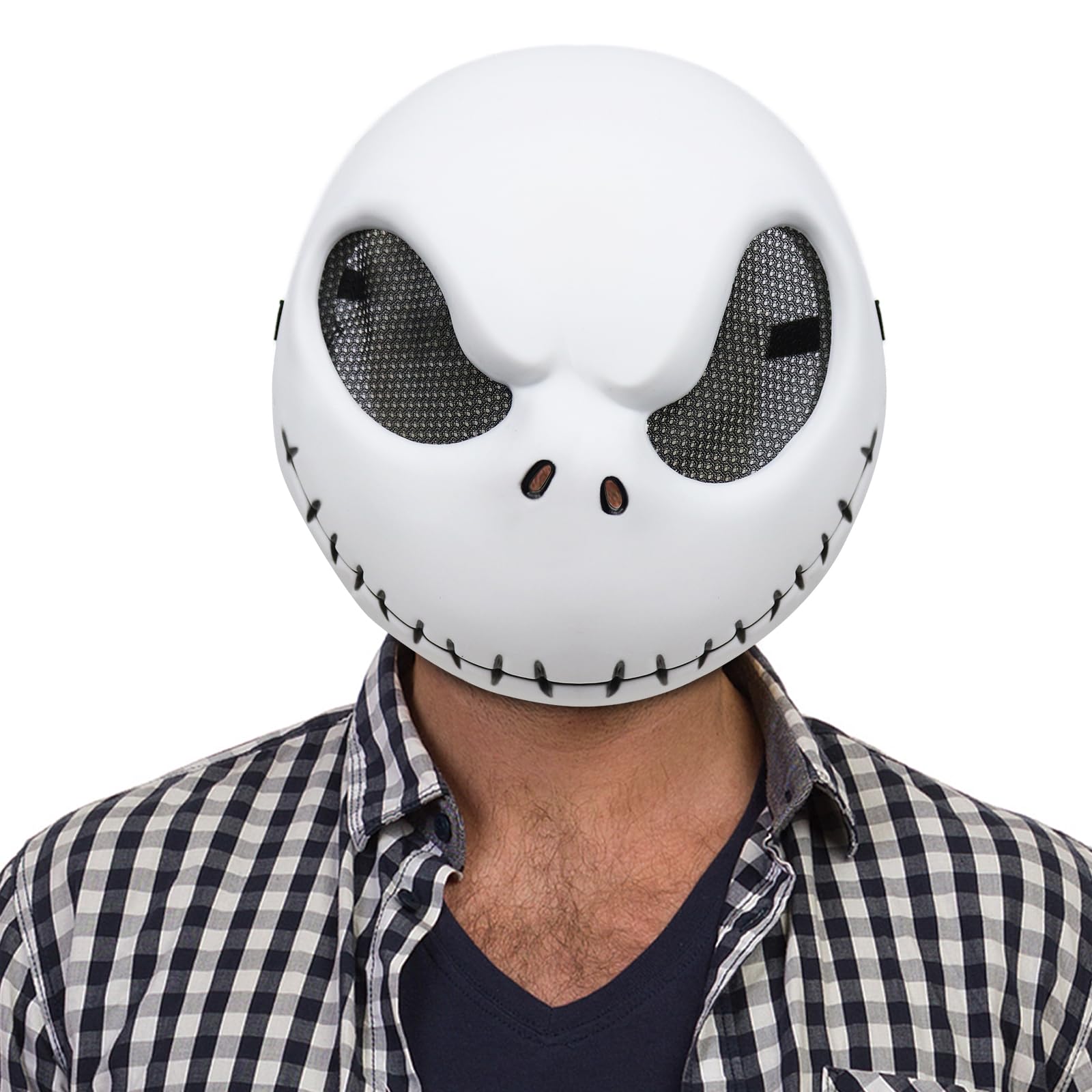 Applysu Jack Skellington Mask Halloween Jack Skellington Costume Mask White Skeleton Props for Cosplay Party