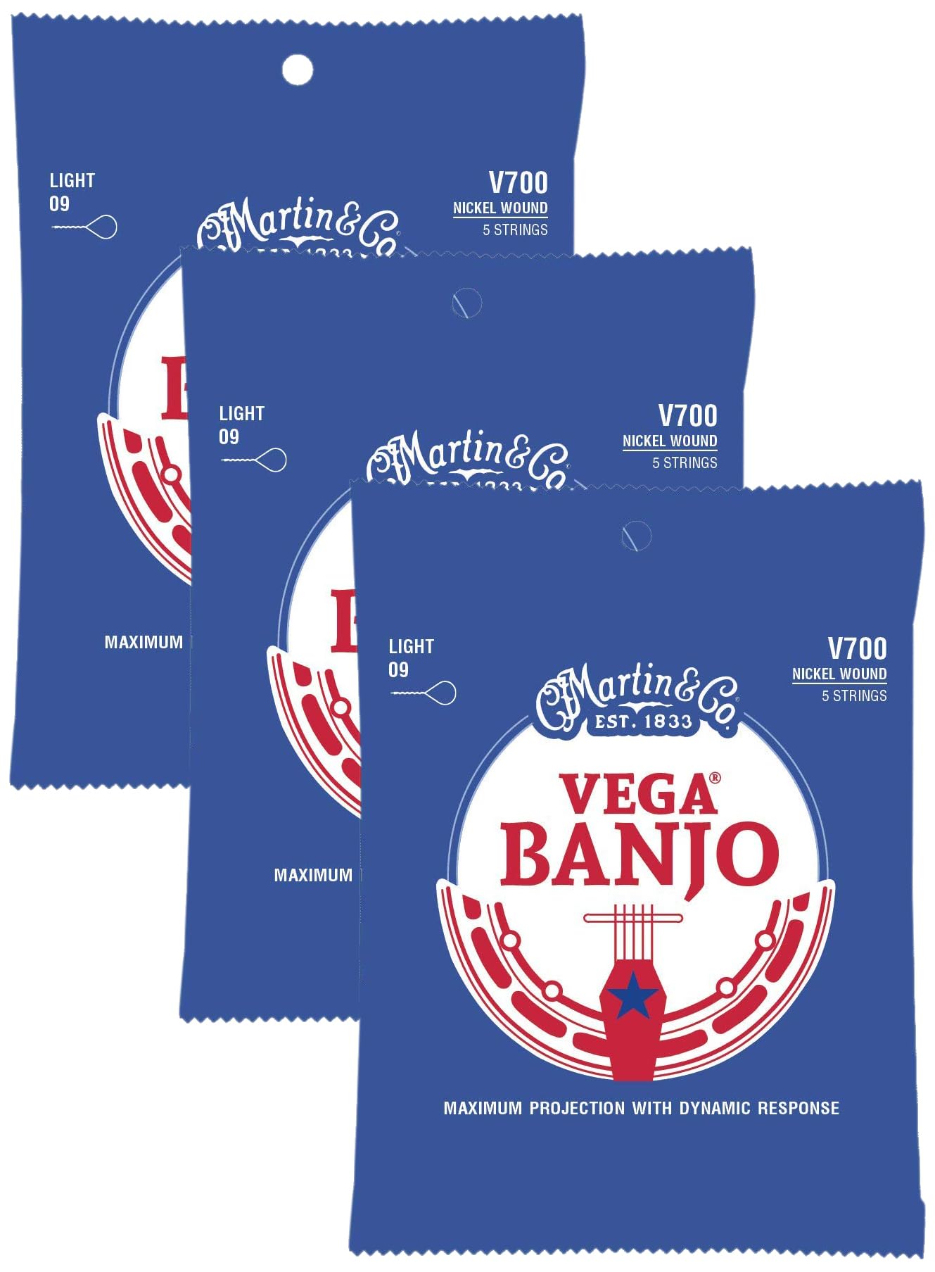 Martin Strings,Vega Banjo 700,5 Str,Light (Pack of 3)