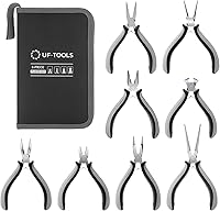 Vista 11 de SOONAN 5 Piezas Alicates Mini, Juego de Herramientas Duraderas Cortadores de Cables – Punta de Aguja Larga, Nariz Larga, Alicate de Punta Curvada