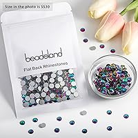 Vista 432 de Beadsland 1440 diamantes de imitación de cristal con parte trasera plana, gemas redondas, sombra dorada, SS20, 0.181-0.189 in
