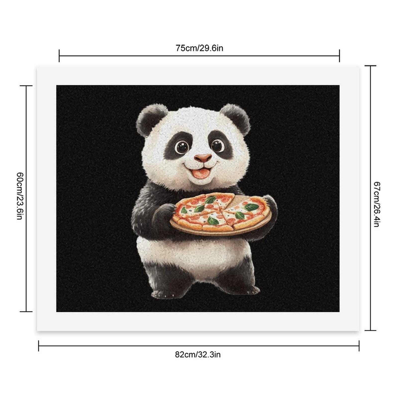 Malen nach Zahlen, Motiv: Panda mit Pizza, für Erwachsene, Anfänger, bunt, DIY, einfaches Malen für Zuhause, Wanddekoration