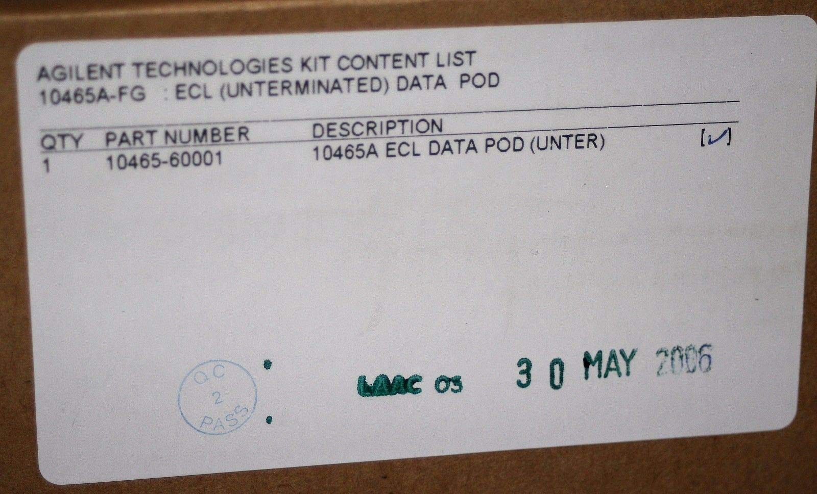 Agilent 10465A-FG 10465-60001 ECL (Unterminated) Data Pod for Pattern Generator