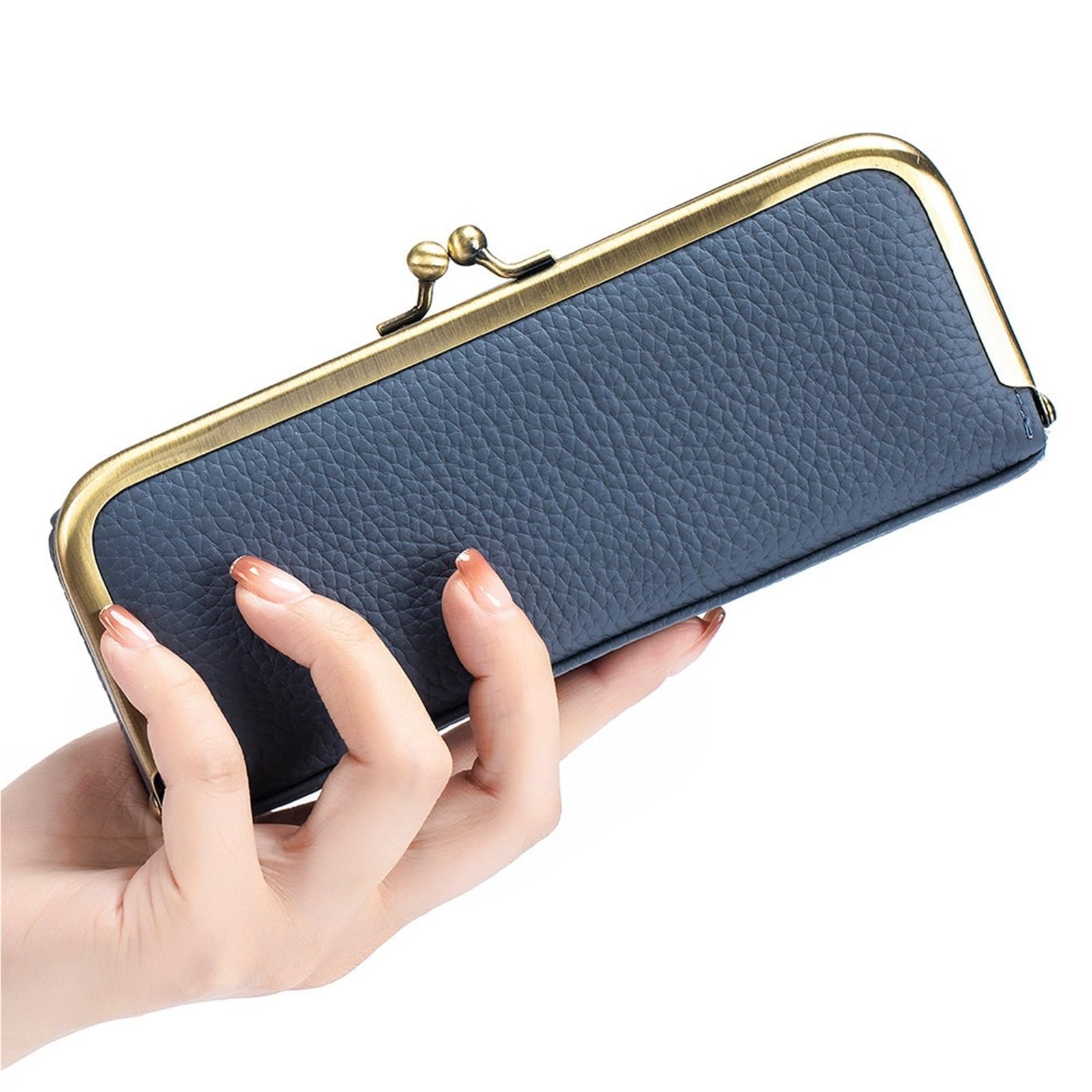 estuche para gafas, Estuche de piel for gafas, unisex, con clip, for guardar sol, lápices cejas y otros objetos