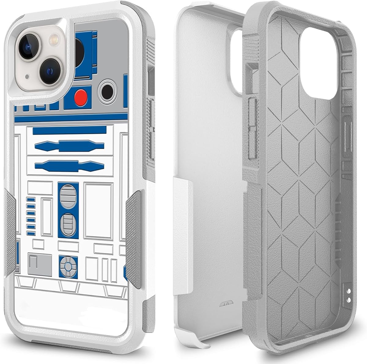 Case for iPhone 13, Robot Pattern Shock-Absorption Hard PC and Inner Silicone Hybrid Dual Layer Armor Defender Case for Apple iPhone 13 (6.1 inch)