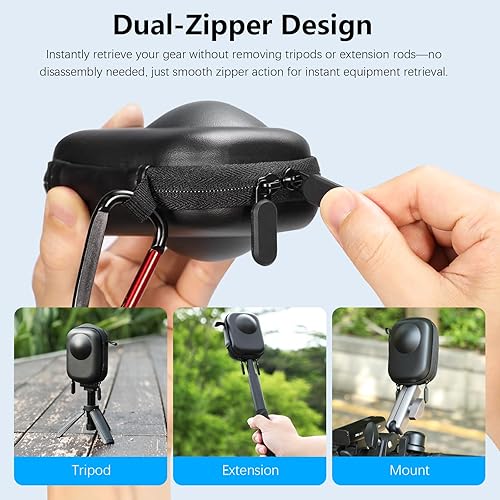 Miniatura 3 de AMAZEAR Estuche de transporte para DJI OSMO 360 Accesorios, portátil OSMO360 Bolsa de almacenamiento compacta con correa para la muñeca Cuero PU