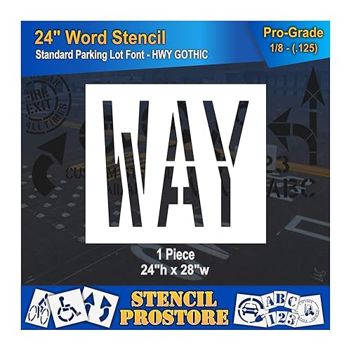 Miniatura 5 de Plantillas de marcado de pavimento  Plantilla de camino de 24 pulgadas  24 x 28 pulgadas x 116 pulgadas (63 mil)  Ligero