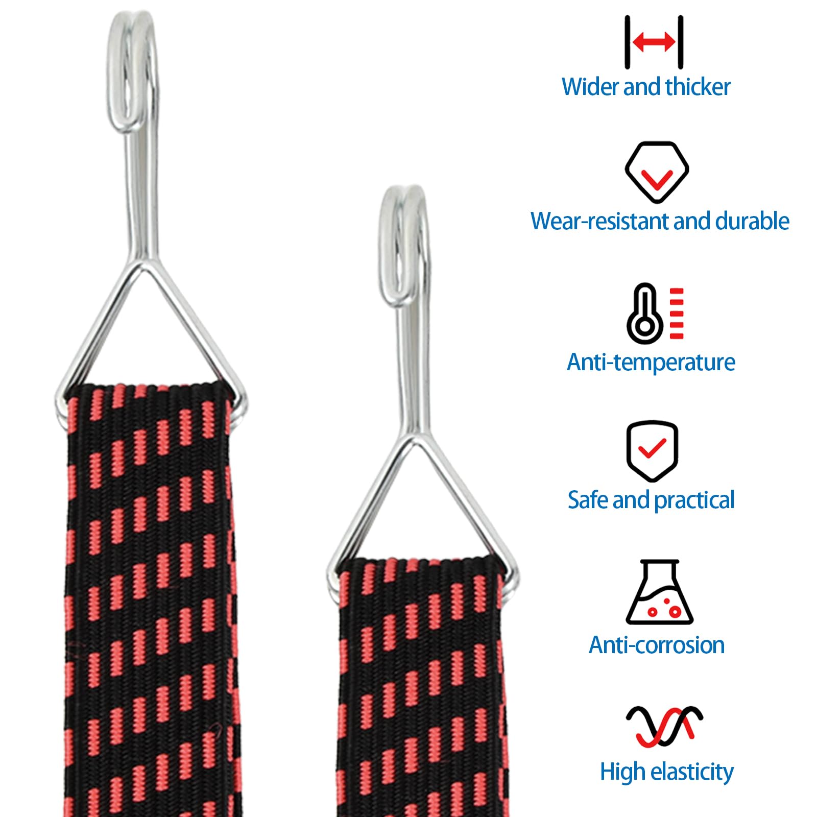 4 Corde Elastiche Regolabili Con Gancio Navaris | Cinghie Portapacchi Per Bici, Moto, Tetto