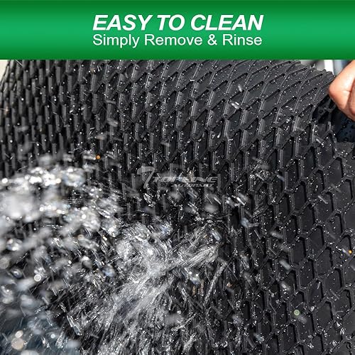 Miniatura 5 de 7422457591574 Compatible con Chevy Camaro 2016-2021 - Alfombrillas hexagonales de goma negra para todo tipo de clima, 4 piezas