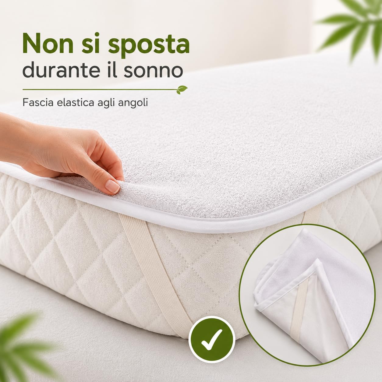 FlyIdeas Set di 2 Coprimaterasso Impermeabile Bamboo Certificato 75x35 cm Bianco per Culle Lettini Carrozzine