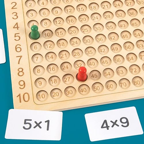 Miniatura 4 de clyqyy Juego de mesa de multiplicación Montessori de madera juguetes de mesa de matemáticas multiplicación para más de 3 años