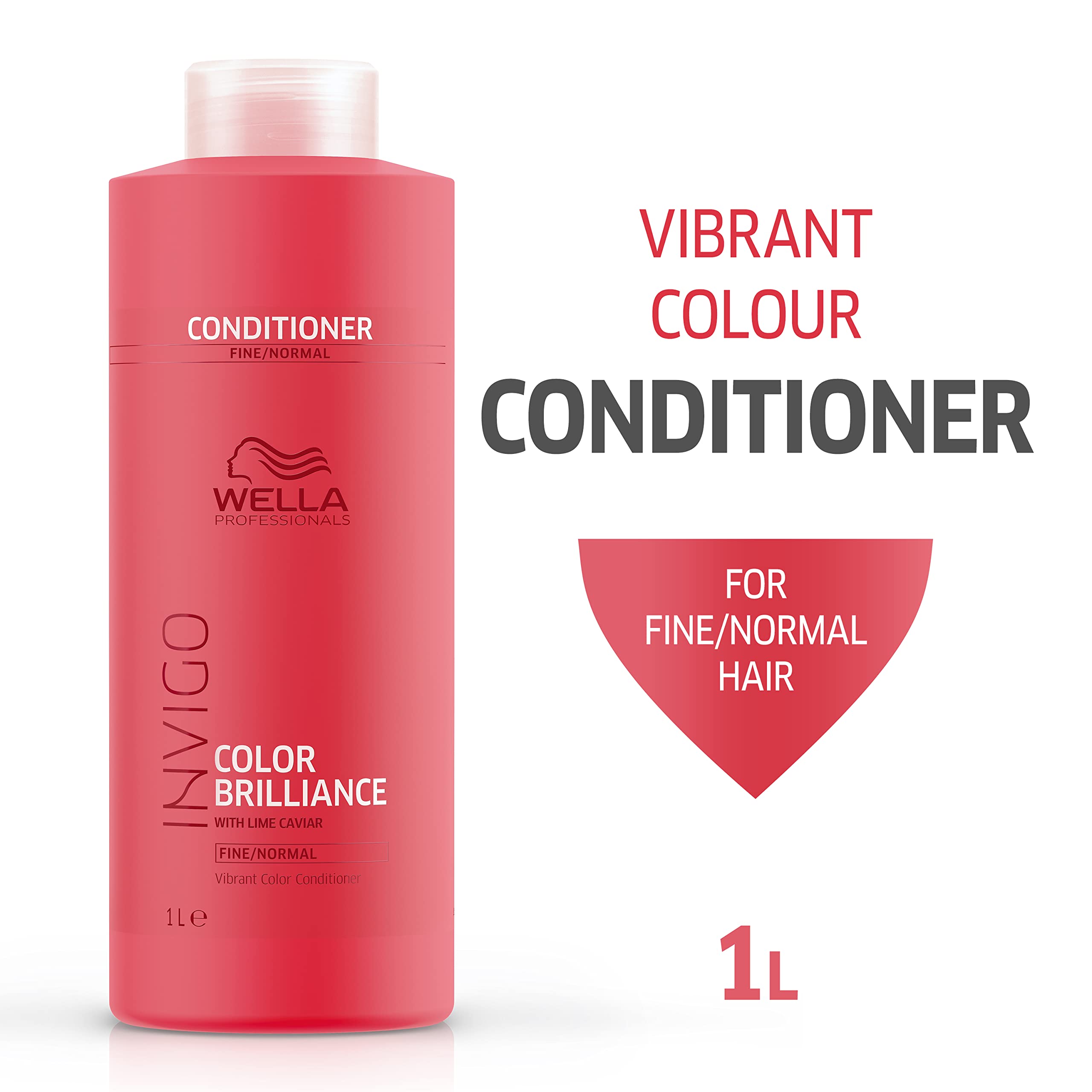 Wella, Invigo Brilliance Conditioner Capelli Fini E Normali Colore Vibrante 1000Ml