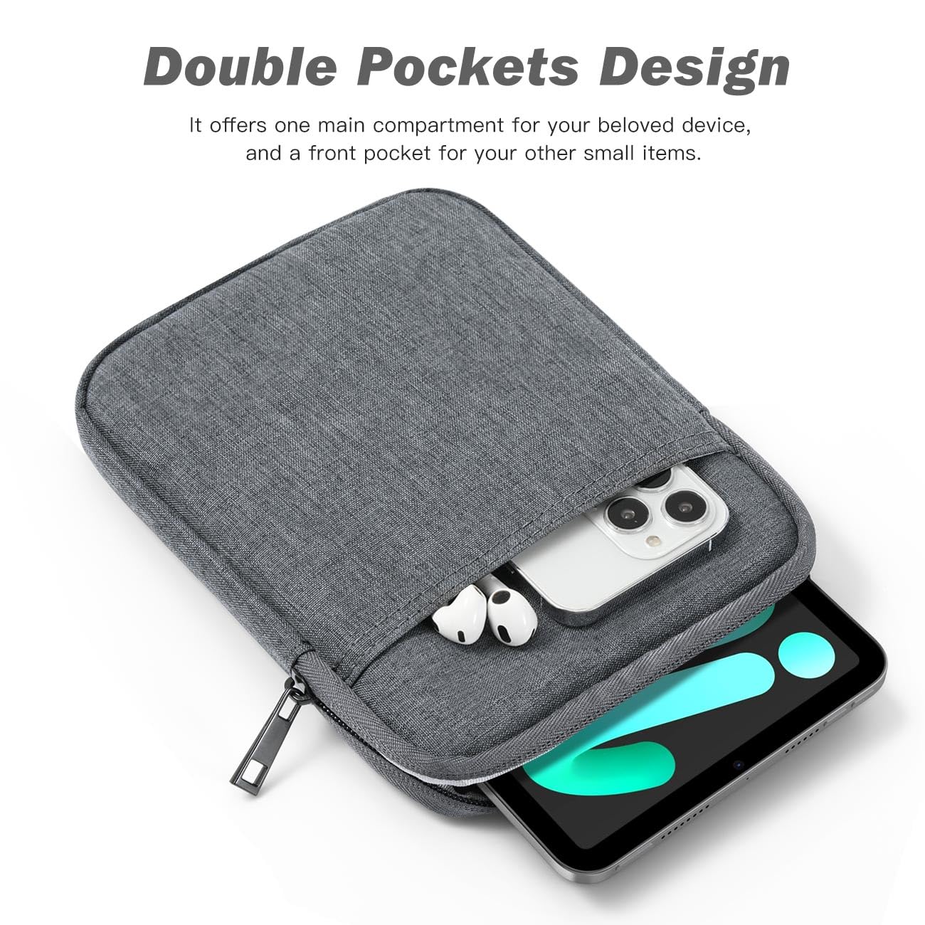 TiMOVO 8-9 Pouces Housse de Tablette pour Nouvel iPad Mini 7 (A17 Pro, 2024), iPad Mini 6 (8.3-inch, 2021), iPad Mini 5/4/3/2/1, Sac de Protection Portable pour iPad Mini, Fleur Colorée