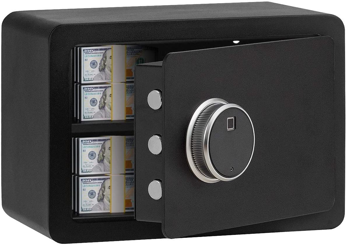 Caja Fuerte, Ignífuga, Impermeable, Caja Fuerte, Caja Fuerte de 0,5 Pies Cúbicos, Caja de Seguridad Segura para Huellas Dactilares, Gabinete Seguro
