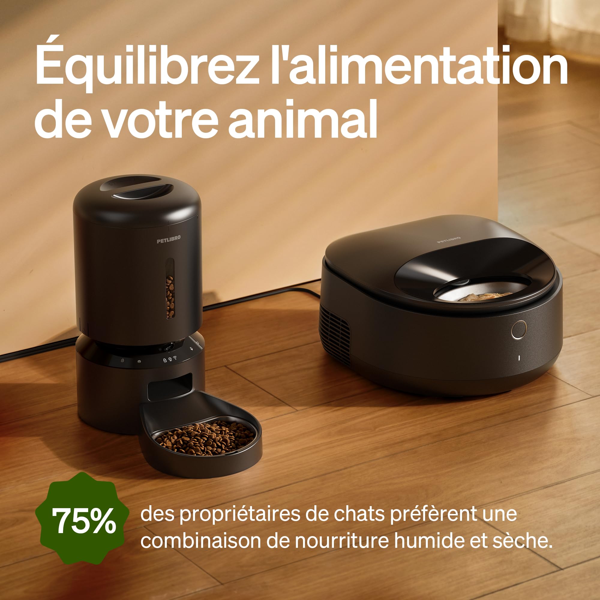 PETLIBRO Distributeur Automatique de Nourriture Humide en Acier Inoxydable, Lave-Vaisselle, Wi-FI 2,4 GHz, Refroidissement par Semi-Conducteur, Distributeur Croquettes Chat, Fraîcheur 3 Jours