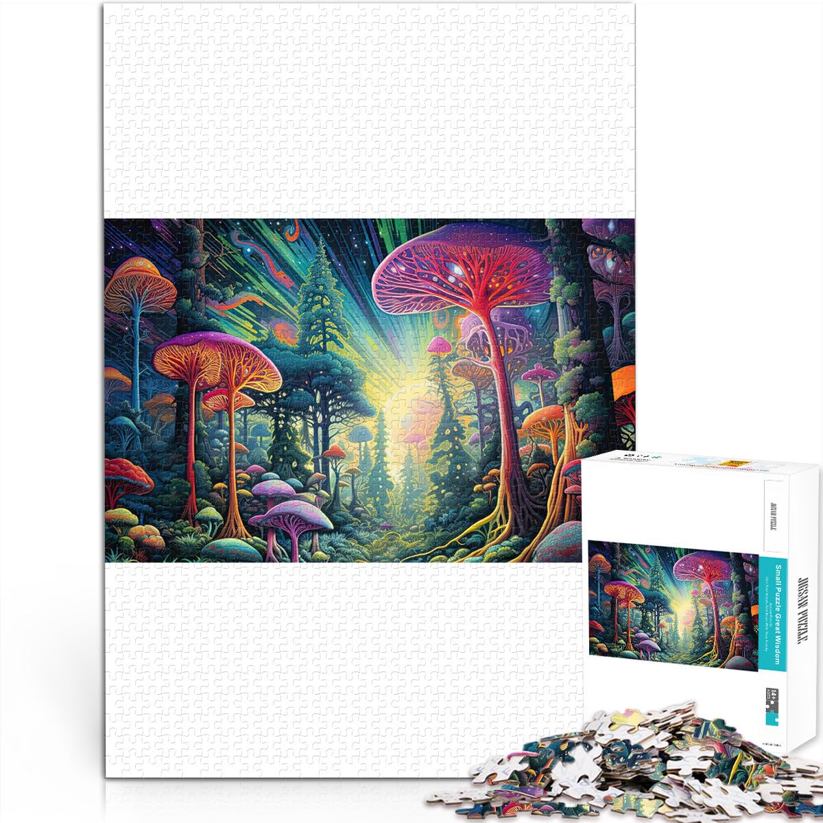 Psychedelic forest teenager Jigsaw Puzzles 1000 Pieces Brain intelligence challenge addictive toys Suitable for couples 75x50cm