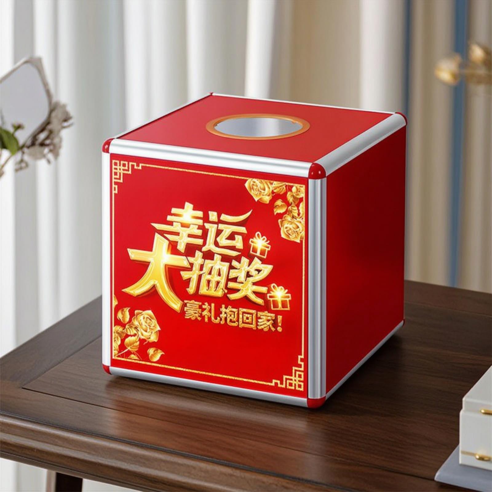 Scatola Estrazione Trasparente Sorteggi Contenitore Biglietti Box Votazioni Finitura Liscia Angoli Smussati Uso Prolungato Adatta per Concorsi, 40cm, Modello Trasparente Su Un Lato