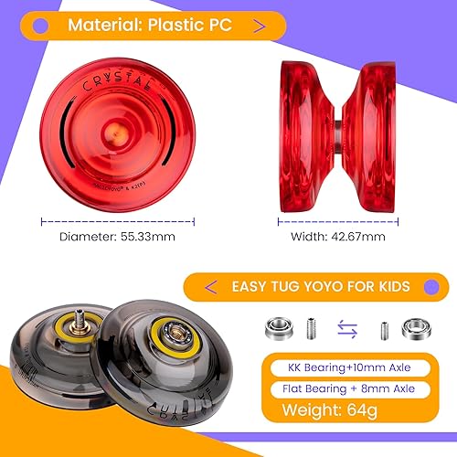 Miniatura 4 de MAGICYOYO K2 Responsive Yoyos para niños de 8 a 12 años, paquete de yoyo profesional de doble función con función de giro de dedo, yoyo profesional