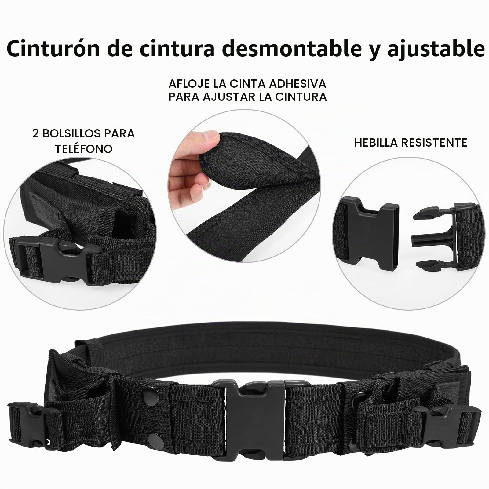 Lixada Chaleco táctico militar de poliéster para airsoft caza negro