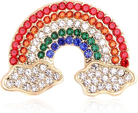 Rainbow Cloud Brooch Pin Cute Rainbow Brooch Pin Colored Rhinestone Brooch Skirts Shirts Hats Jewelry Accessory Decor Chic Jewelry Gifts Birthday