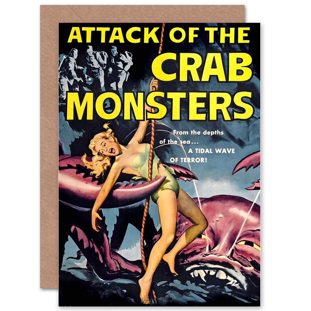 Wee Blue Coo Blue Wee Coo Movie Film Attack Crab Monsters Sci Fi Monster Horror Greetings Card