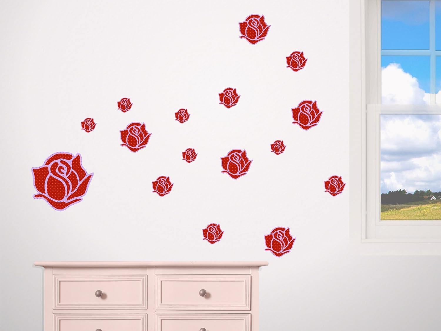 Wall Decal Roses 16 pcs Motif F7 V_10 Everything Else