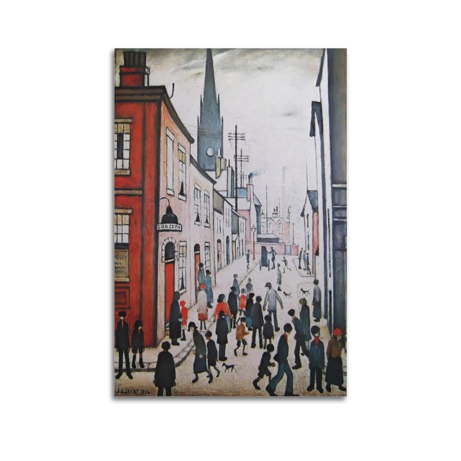 L. S. Lowry Painter Works (An Organ Grinder) Art Posters Picture Canvas Wall Paint Arts Decor Modern Home Artworks 20x30inch(50x75cm)