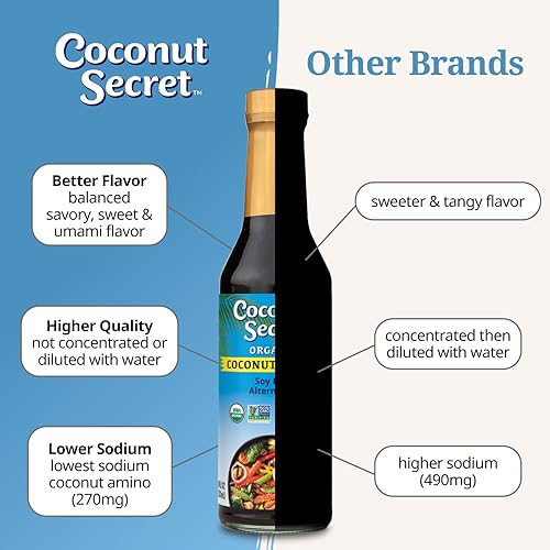 Miniatura 3 de Coconut Secret Paquete variado de Aminos de coco  Aminos de coco original salsa de ajo y salsa teriyaki
