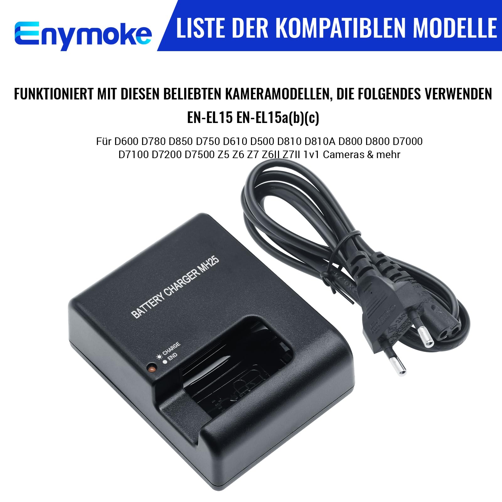 Caricabatteria Originale Nikon MH-25 EN-EL15 Batteria D7000 D7100 D800 - Foto 2