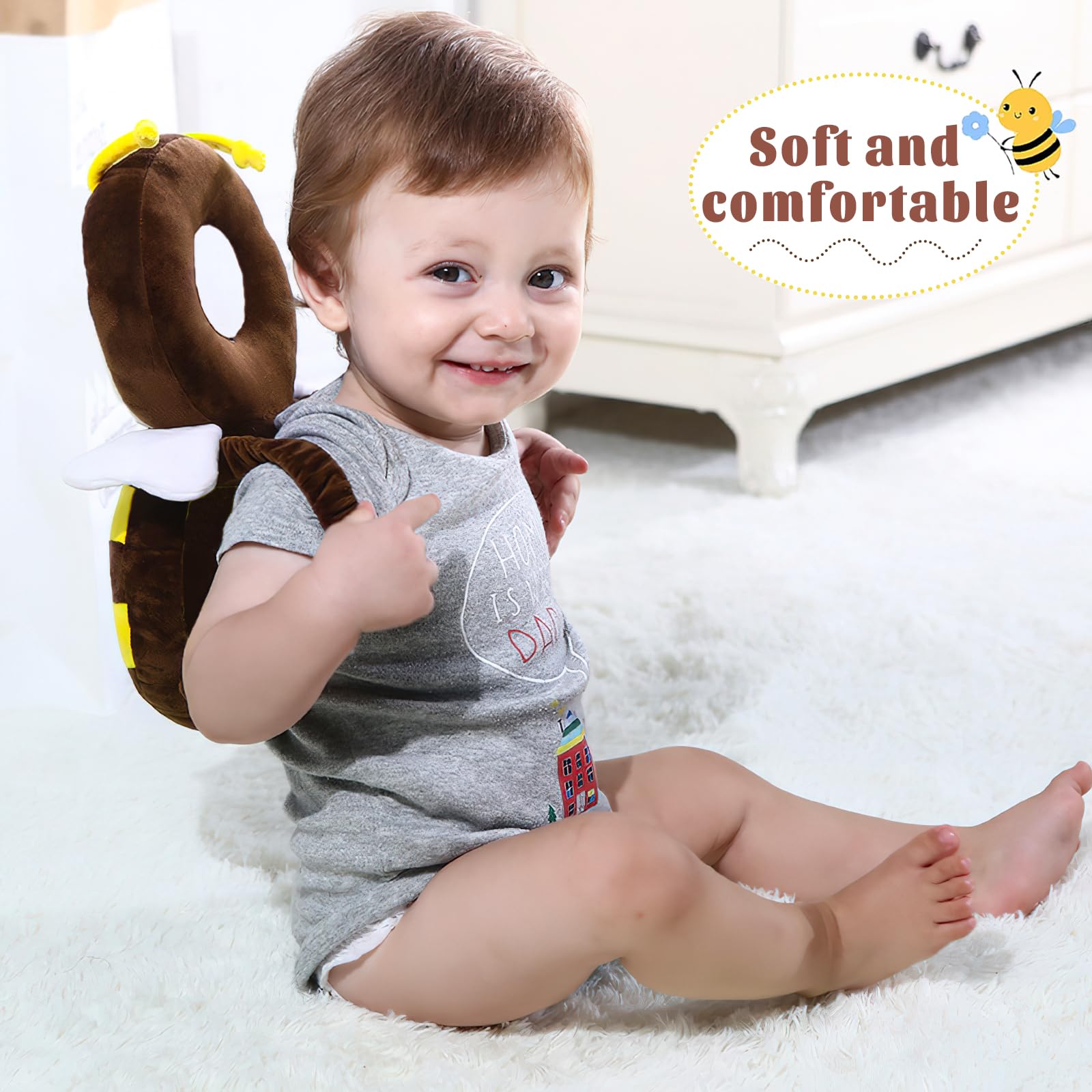 Sac à Dos De Protection Tête Et Dos Pour Enfants – Coussin Anti-chute Réglable, Design Animal Mignon, Pour Garçons Et Filles