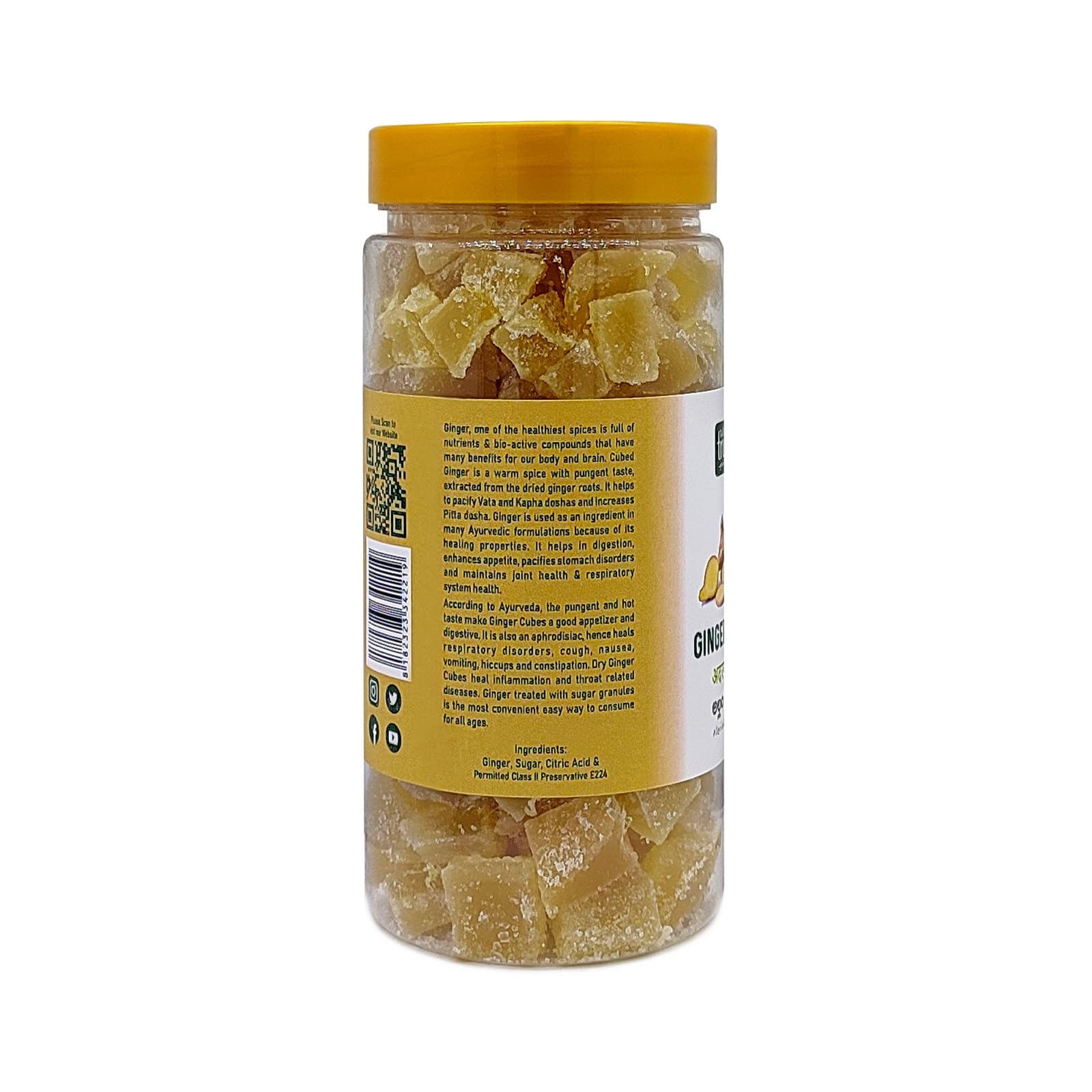 Nature's Trunk Ginger Cubes | 250g | 100% Natural Ginger Candy | Aadrak Ki Barfi | Spicy Sweet Digestive Snack | Helps Nausea | Enhance Immunity | No Preservatives | No Additives - Image 4 thumbnail