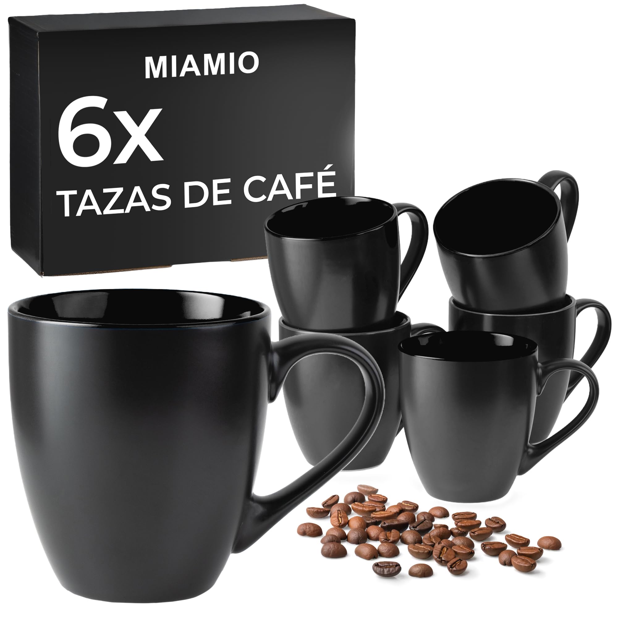 MIAMIO - 6 x 500ml Juego De Cuencos/Tazones Exterior Negro Interior De Color - Le Papillon Colección (Multicolor) — view 28
