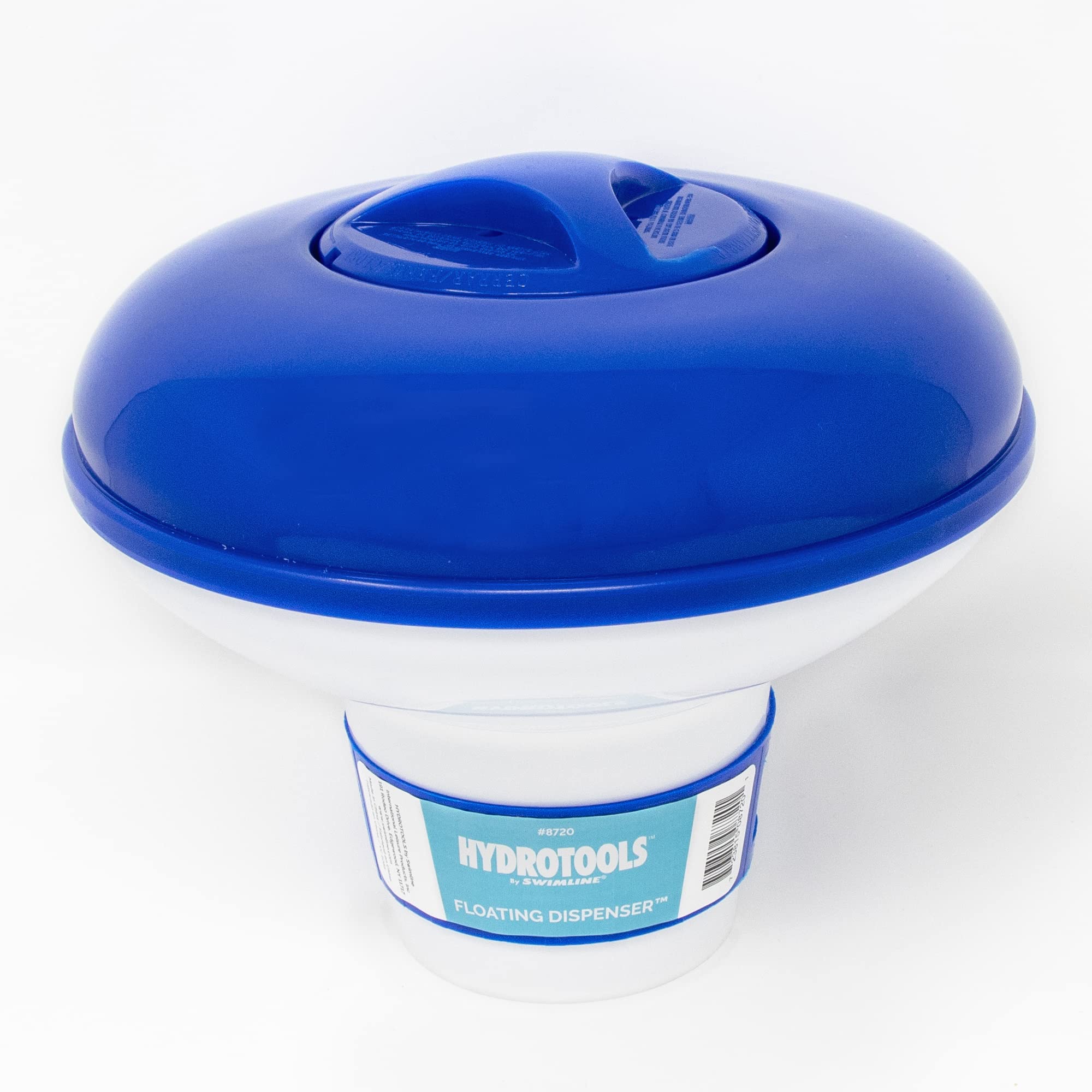HydroTools - Dispensador de productos químicos flotantes ajustables para piscina, blanco y azul