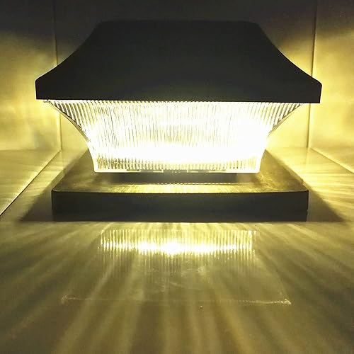 Luces solares para poste al aire libre superbrillantes 20 lúmenes luces solares para cubierta de 4x4 5x5 6x6 lámpara de poste de bronce sogrand