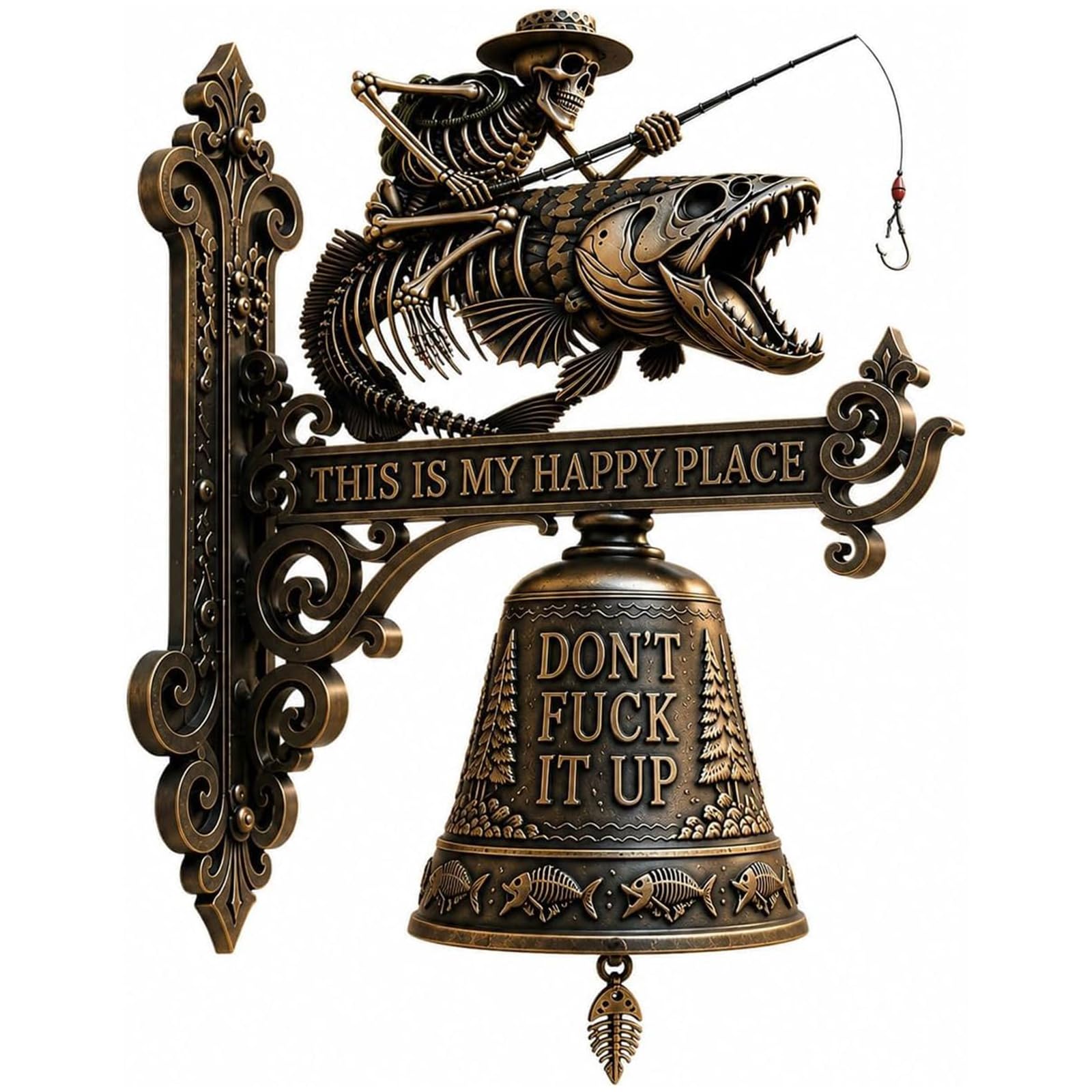 Introti Creative Retro Doorbell Weatherproof Mounted Farmhouse Bell Decorative Mounted Welcome Bell for Front Porch Garden Home Entryway Outdoor