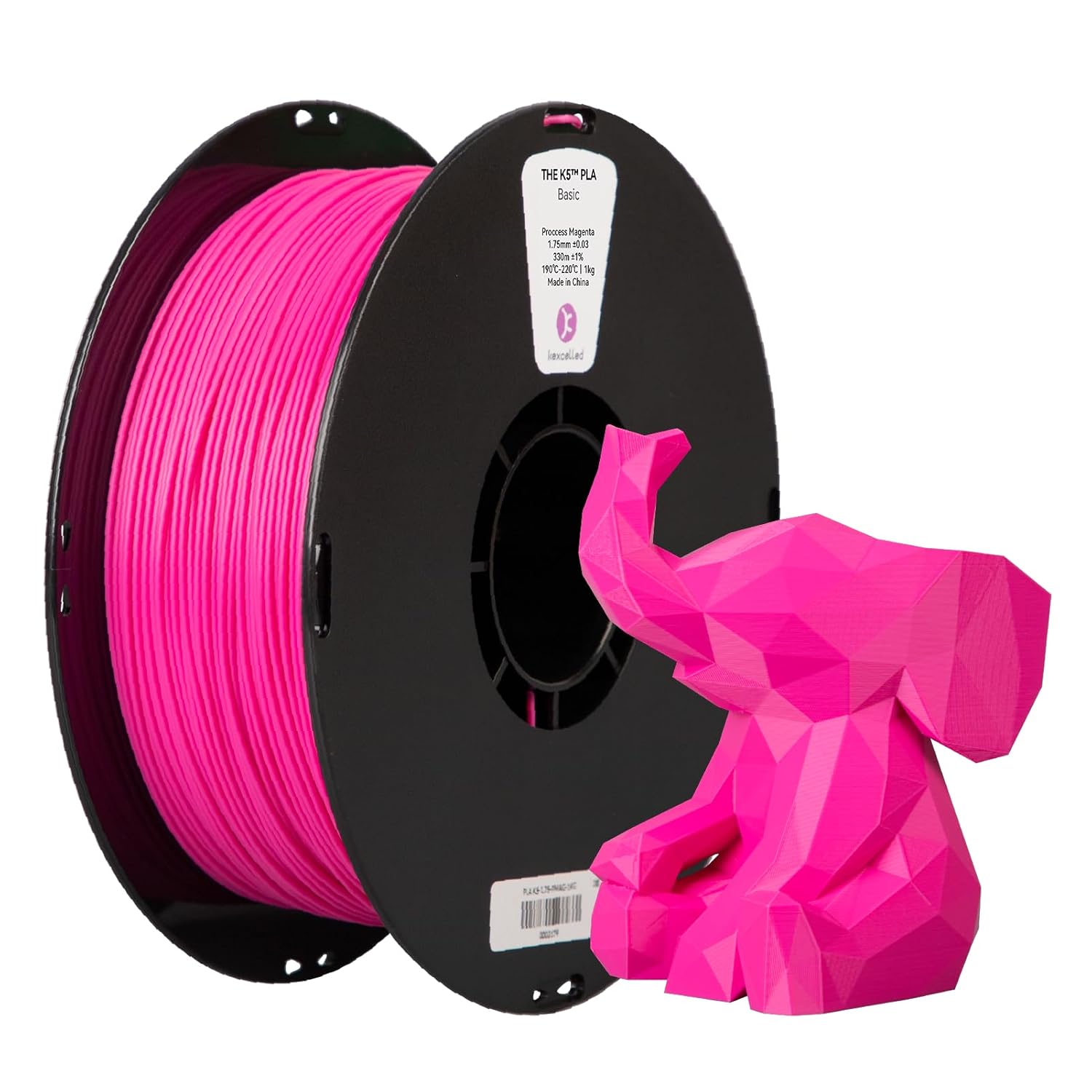 Kexcelled 3D Printer Filament 2kg Matte PLA Filament and PLA Filament，1kg per Spool, Pack of 2,Fit Most FDM 3D Printers，Olive Green Matte PLA + Magenta PLA