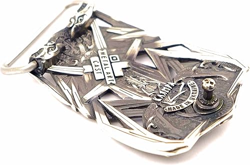 Miniatura 4 de Belt buckle Thor's Hammer, Scandinavian Old Norse Mjolnir solid German silver belt buckle, Viking Age mythology god's weapon belt buckle