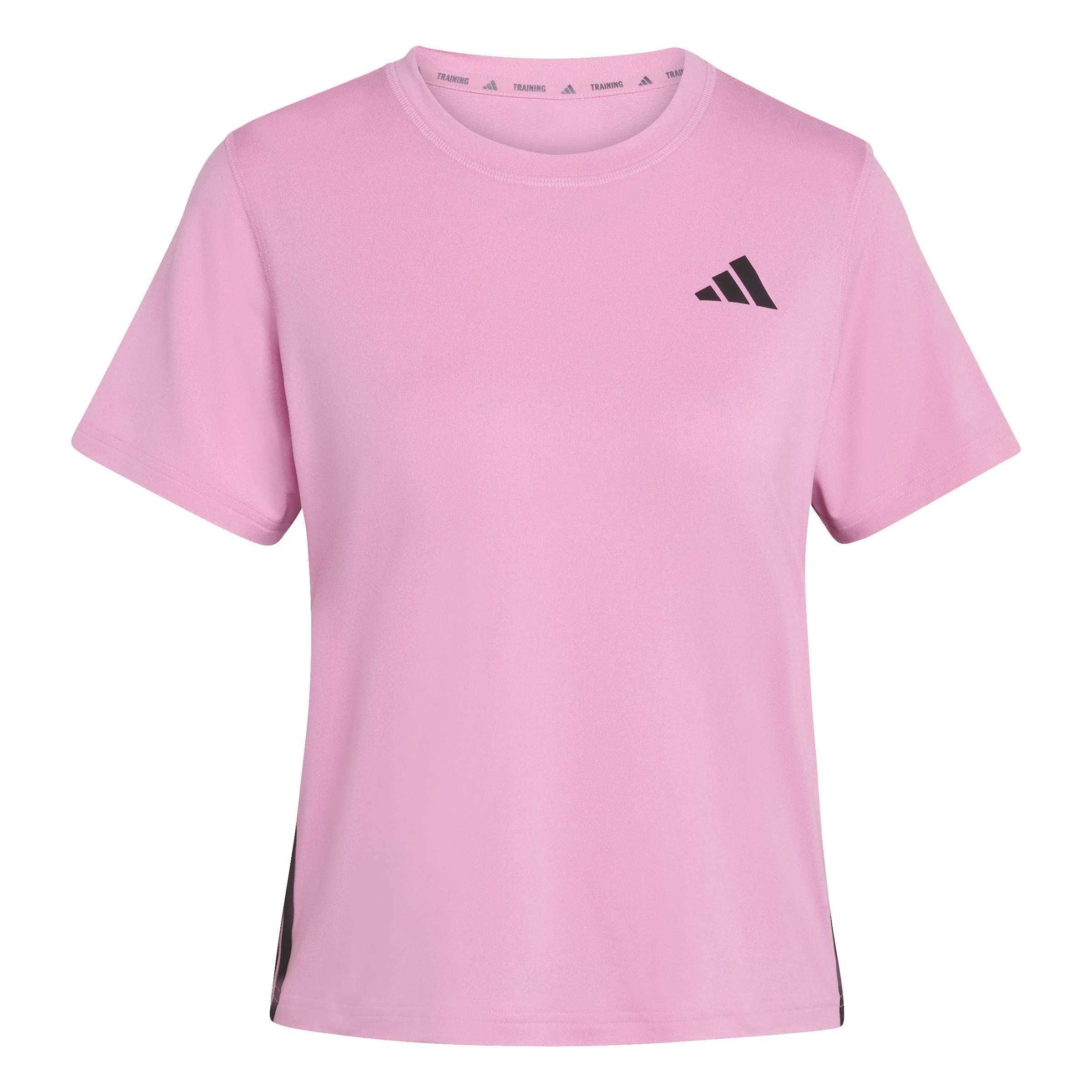 adidas Women's Train Essentials 3-Stripes Workout T-Shirt, st Tropic Bloom/Black, L