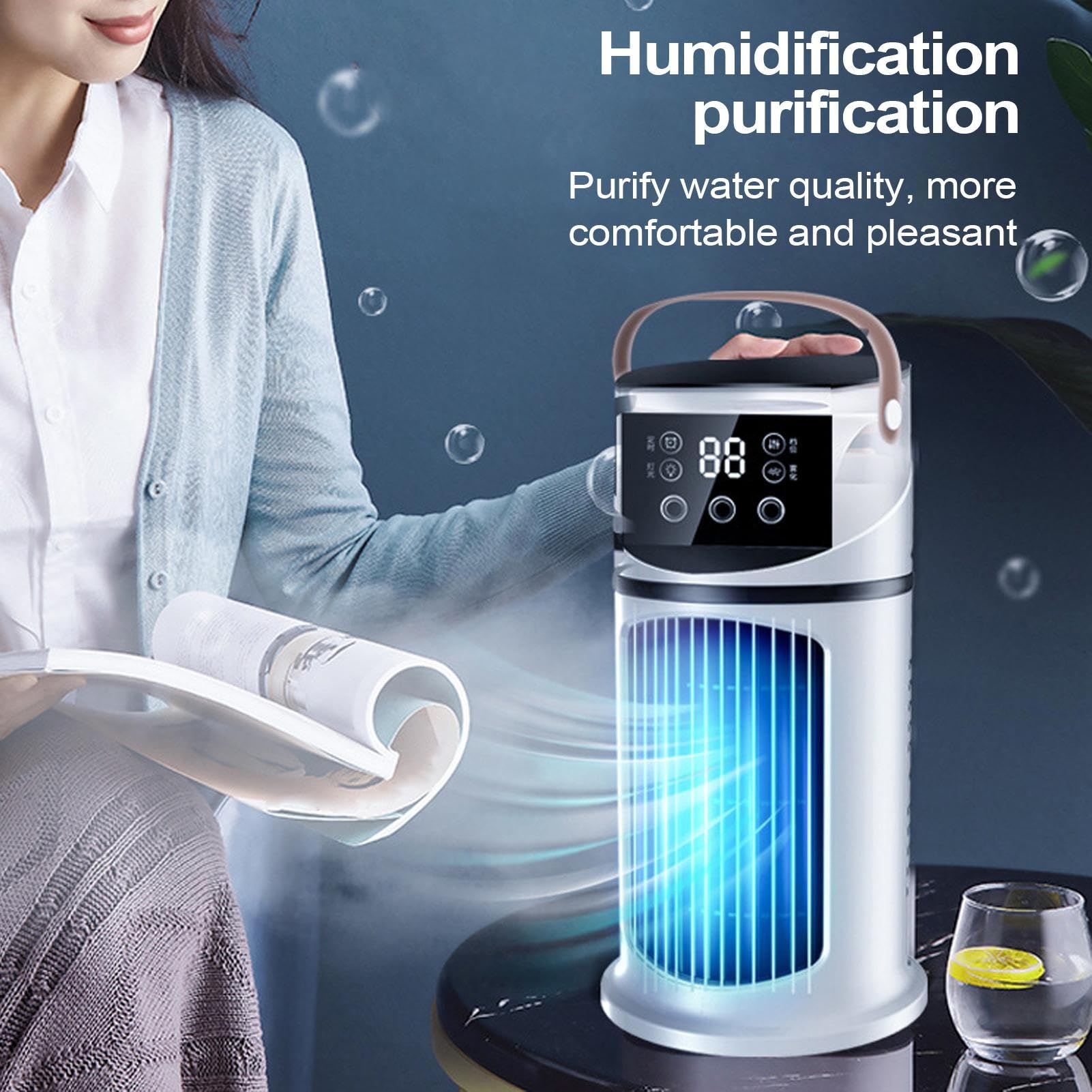 Amazon | 気化ポータブルエアクーラー - 9速冷却ファンデバイス