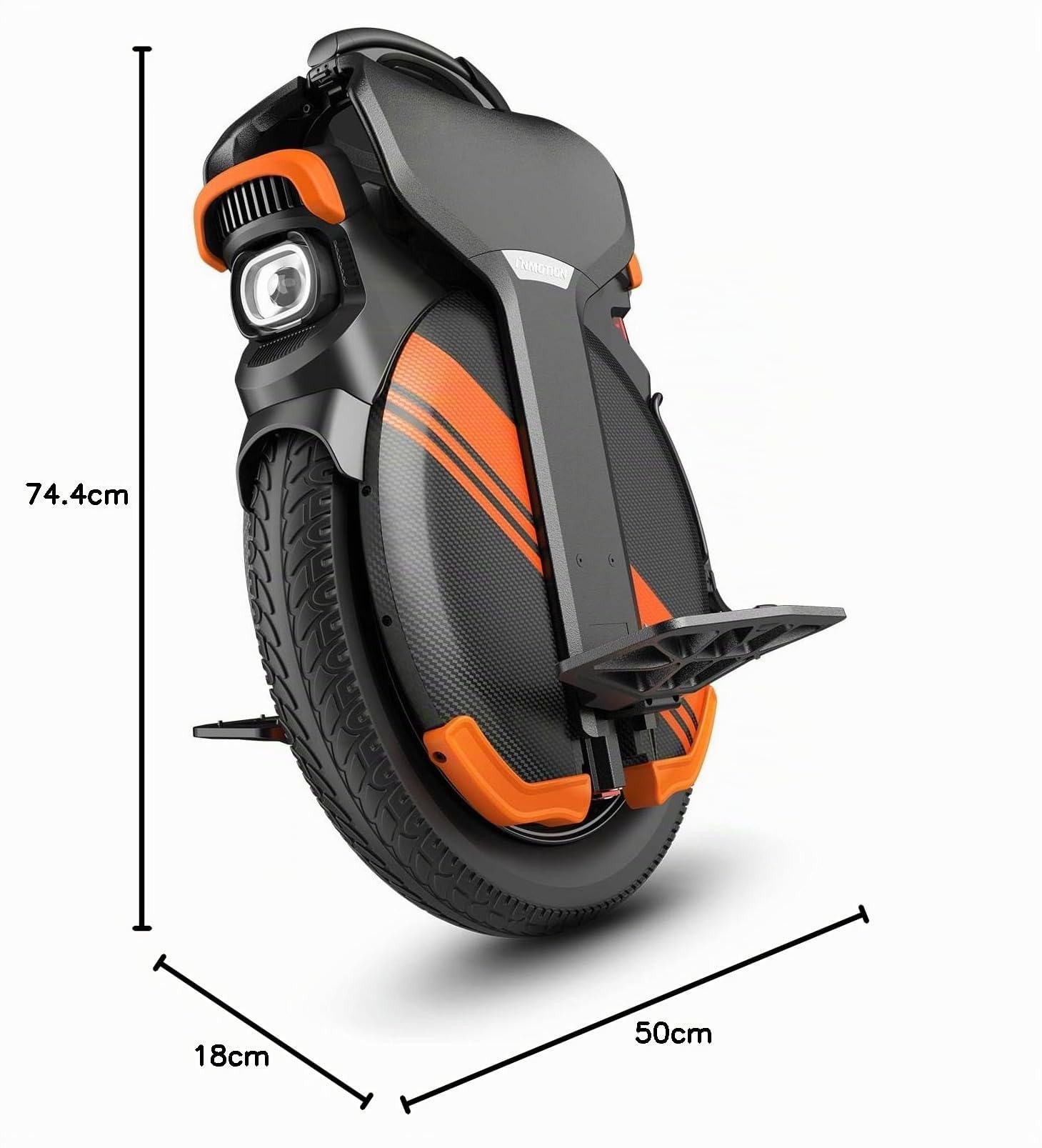 Inmotion Gyroroue Electrique V11Y, Adulte, Noir, Moteur 2500W, Autonomie jusqu'à 120km, Vitesse bridée 25km/h, Pneu Gonflable 18''