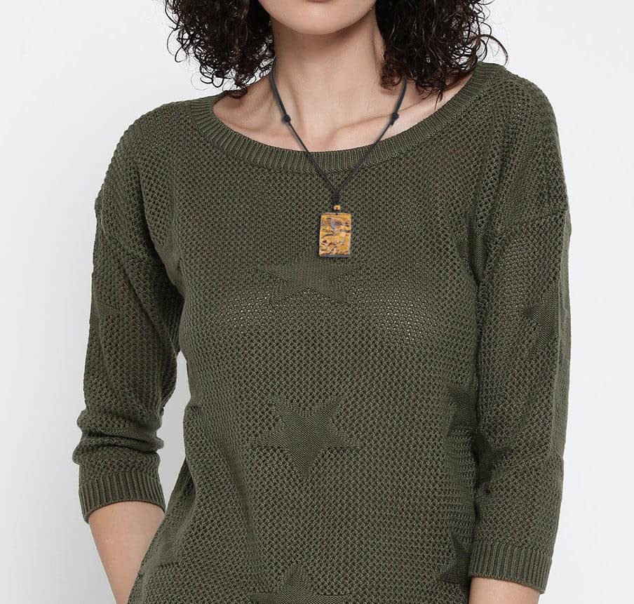 Mens Tiger Eye Stone Totem Tiger Pendant Necklace (Brown Tiger Eye)3